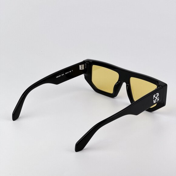 Off-White VANCOUVER Men Sunglasses Black Square Yellow Lenses | Model OERI13F - Picture 4 of 12